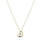 Collar de oro amarillo 9K de 42 cm y corazón con circonitas