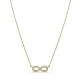 Colar em ouro amarelo 9K de 42 cm, com pendente infinito com zircónias