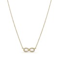 Colar em ouro amarelo 9K de 42 cm, com pendente infinito com zircónias