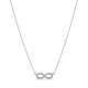 Colar em ouro branco 9K de 42 cm com pendente infinito com zircónias