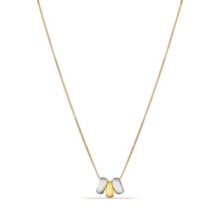 Colar em ouro 9K de 42 cm com 3 círculos bicolores