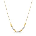 Collar de oro bicolor 9K diseño medias lunas de 42 cm