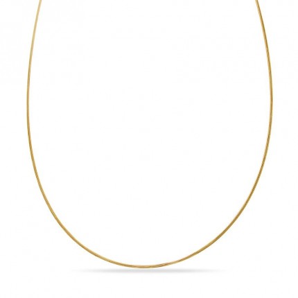 Colar reversível em ouro amarelo 9K e ródio 1,5 mm