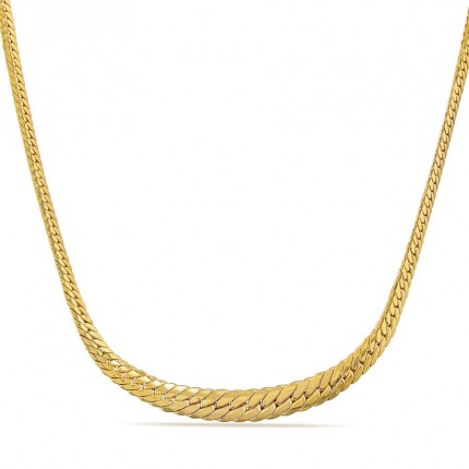 Colar de malha inglesa em ouro amarelo 9K