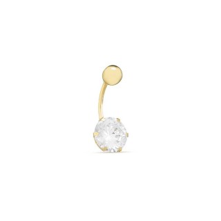 Piercing para ombligo de oro amarillo 9K con circonita