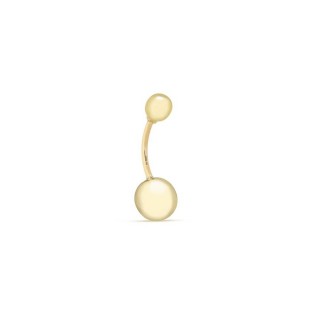 Piercing para umbigo bola em ouro amarelo 9K