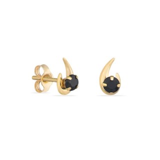 Pendientes de oro amarillo 9K zafiro diseño J
