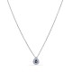 Collar de oro blanco 9K colgante lágrima zafiro diamantes