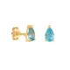 Pendientes de oro amarillo 9K con topacio azul