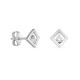 Brincos de losango em ouro branco 9K com diamante