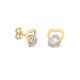 Pendientes de oro amarillo 9K corazones con diamante