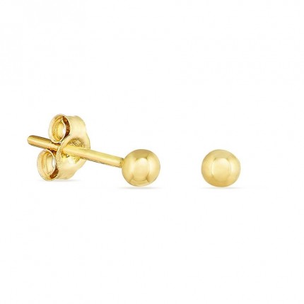 Brincos bola em ouro amarelo 18K com fecho de pressão