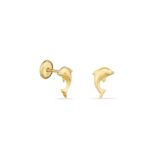 Brincos de golfinho dourado em ouro amarelo 18K