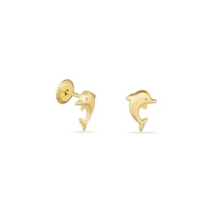 Brincos de golfinho em ouro amarelo 18K