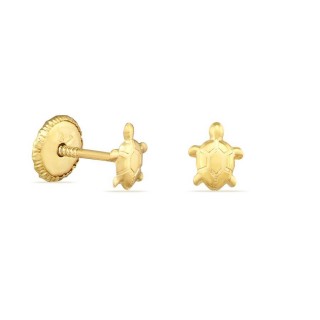 Brincos em ouro amarelo 9K desenho de tartarugas