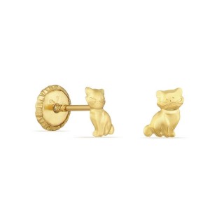 Pendientes de oro amarillo 9K diseño gatito