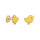 Brincos em ouro amarelo 9K desenho de pintainhos