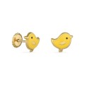 Brincos em ouro amarelo 9K desenho de pintainhos