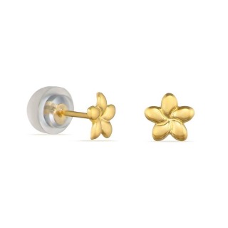 Pendientes de oro amarillo 9K flores doradas