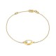 Pulsera de oro amarillo 9K círculo central con diamante