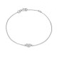 Pulsera de oro blanco 9K corazón central con diamante