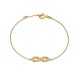 Pulseira de ouro amarelo infinito 9k e zircónias