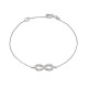 Pulsera de oro blanco de 9K símbolo infinito con circonitas
