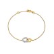 Pulseira em ouro bicolor 9k com círculos e zircónias