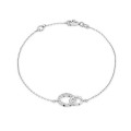 Pulsera de oro blanco 9K círculos entrelazados circonitas