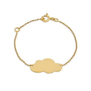 Pulseira em ouro amarelo de nuvem. identidade de bebé