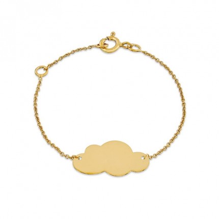 Pulsera de oro amarillo 9K bebé identidad diseño nube