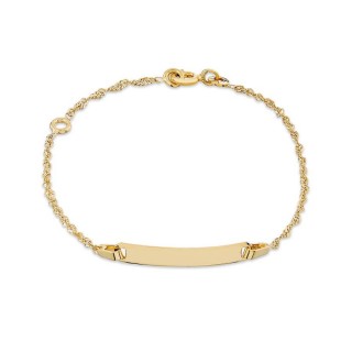 Pulsera de oro amarillo 9K bebé identidad singapur