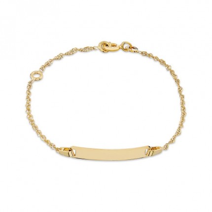 Pulsera de oro amarillo 9K bebé identidad singapur