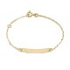 Pulsera de oro amarillo de 9K bebé identidad de 14 cm