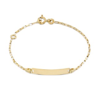 Pulseira em ouro amarelo 9K com identidade de bebé 14 cm