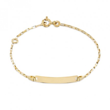 Pulseira em ouro amarelo 9K com identidade de bebé 14 cm