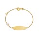 Pulsera de oro amarillo 9K bebé identidad perla agua dulce