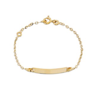 Pulsera de oro amarillo 9K bebé identidad rectangular