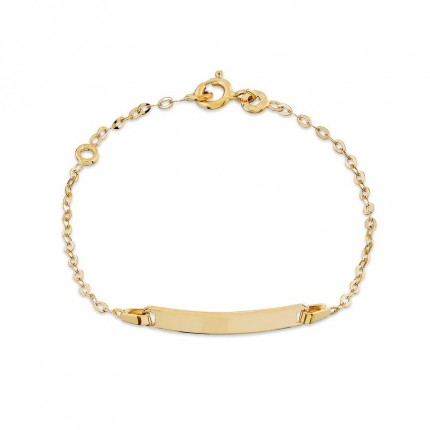 Pulsera de oro amarillo 9K bebé identidad rectangular