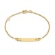 Pulseira de identidade de bebé. retângulo em ouro amarelo 9K