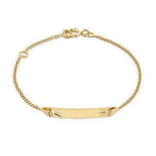 Pulsera de oro amarillo 9K bebé identidad rectángulo