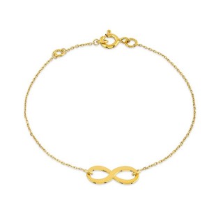 Pulsera de oro amarillo 9K símbolo infinito central