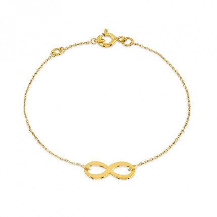 Pulsera de oro amarillo 9K símbolo infinito central
