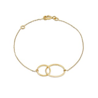 Pulsera de oro amarillo 9K círculos asimétricos