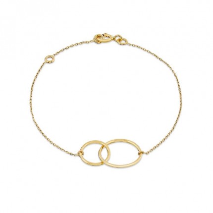 Pulseira de círculos assimétricos em ouro amarelo 9K