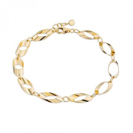Pulseira em ouro amarelo 9K argolas fileira