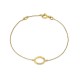 Pulseira em ouro 9K círculo central com zircónias
