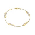 Pulsera de oro bicolor 9K símbolo infinito diamante 0.032 ct