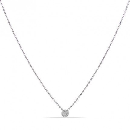 Colar em ouro branco 9K com diamantes 0.052 em chaton