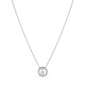 Colar em ouro branco 9K aros concêntricos com zircónias